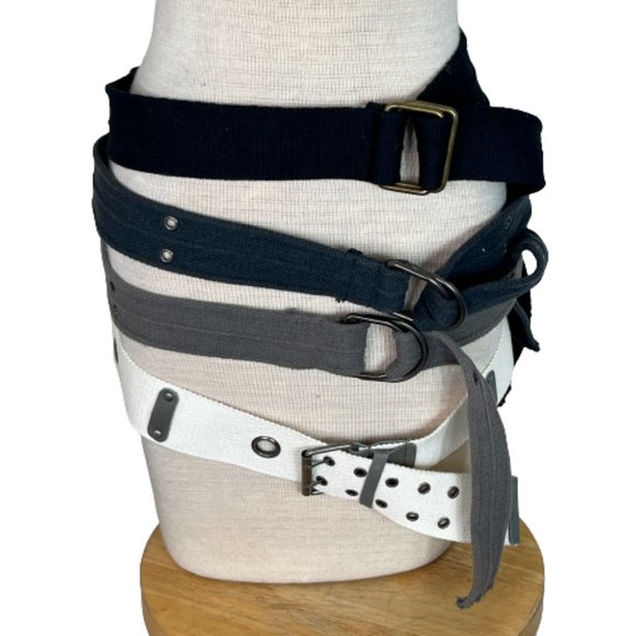 Canvas Other - Canvas Set of 4 Mens Belts Gray Black Ivory